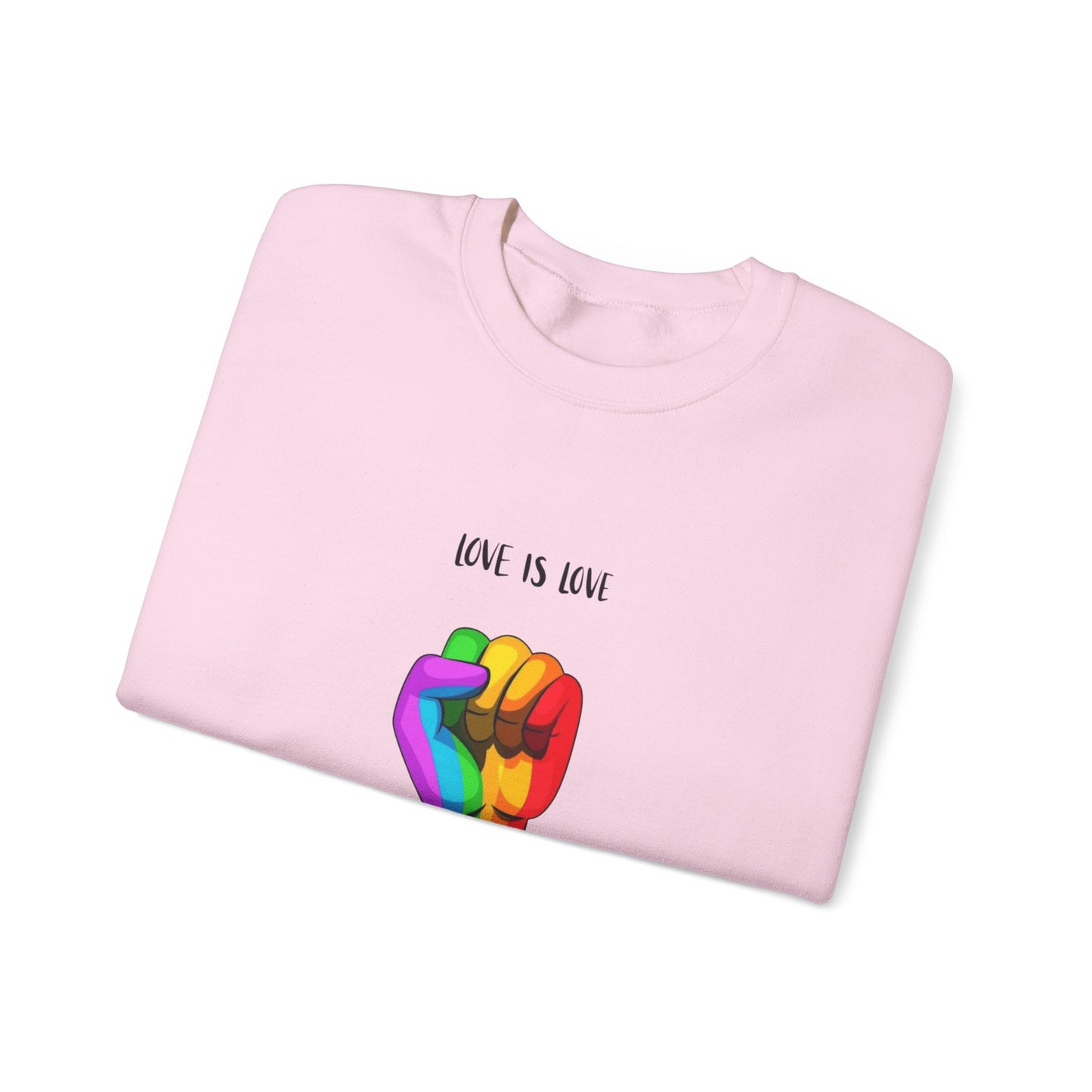 Pride Crewneck Sweatshirt | Love Is Love Graphic | LGBTQ+ Apparel, Inclusive Fashion, Comfortable Casual Wear, Gift for Allies, Unisex