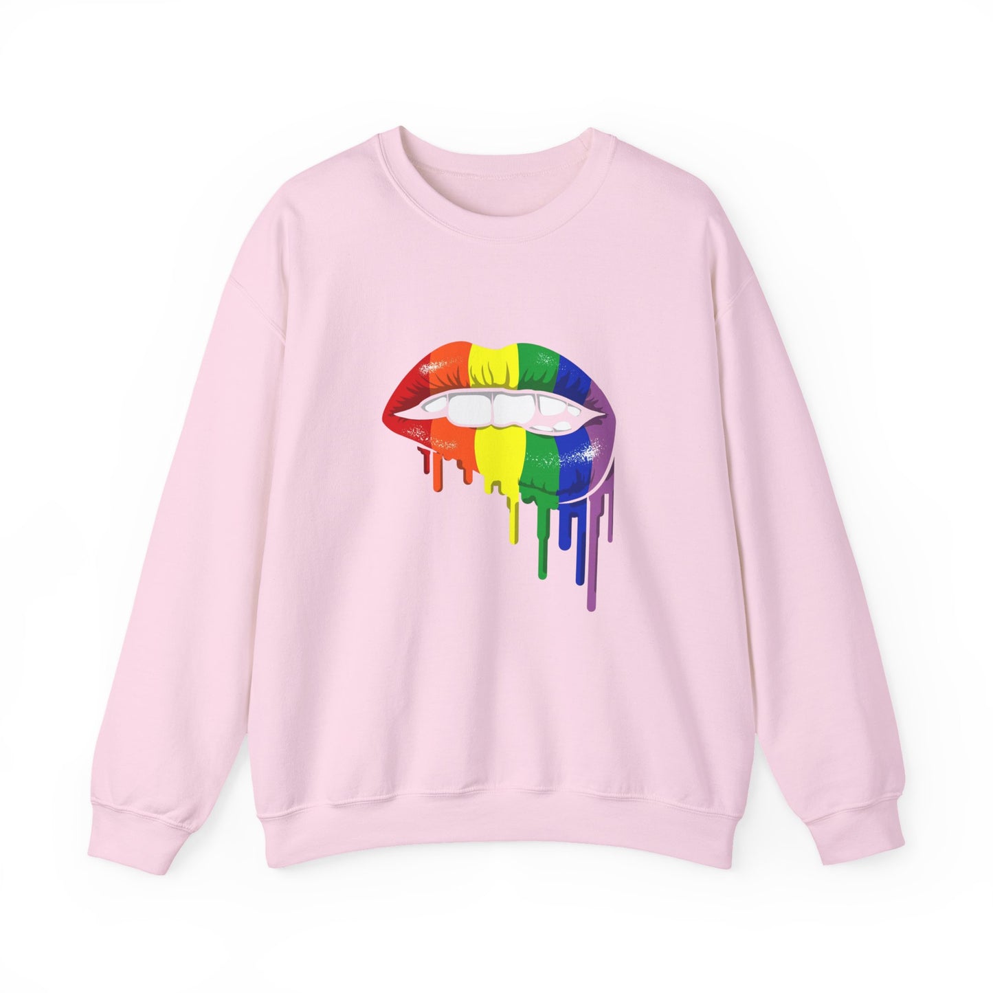 Pride Lip Crewneck Sweatshirt - Unisex Heavy Blend, LGBTQ+ Apparel, Colorful Sweatshirt, Rainbow Gift, Casual Wear