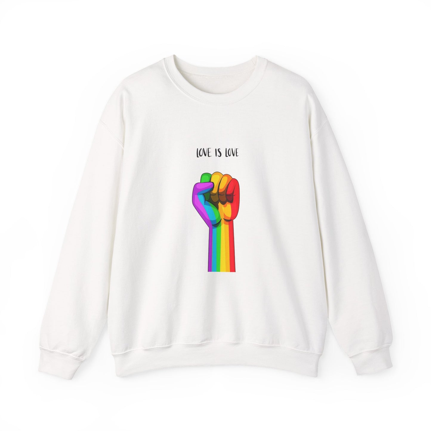 Pride Crewneck Sweatshirt | Love Is Love Graphic | LGBTQ+ Apparel, Inclusive Fashion, Comfortable Casual Wear, Gift for Allies, Unisex