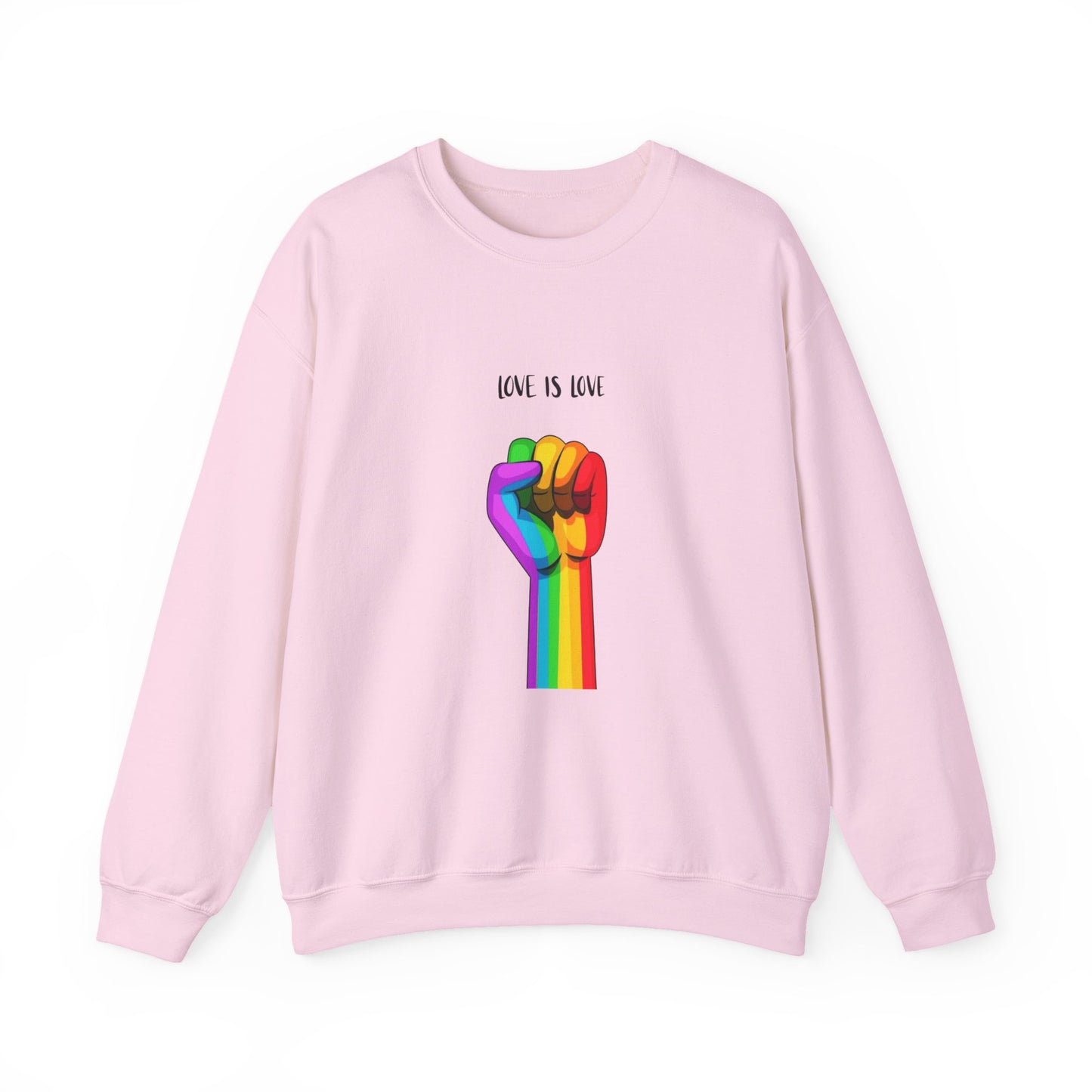 Pride Crewneck Sweatshirt | Love Is Love Graphic | LGBTQ+ Apparel, Inclusive Fashion, Comfortable Casual Wear, Gift for Allies, Unisex